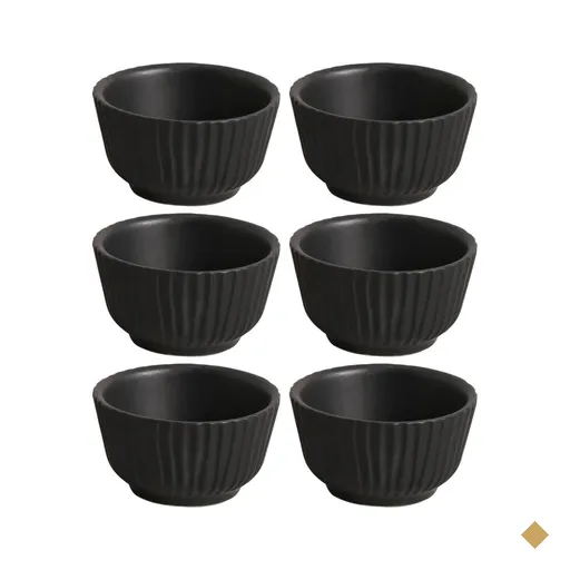 Kit 6 Ramequins 170ml Cerâmica Preto Matte 9x5cm Porto Brasil Molheira Shoyu…