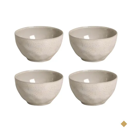 4 Bowls Orgânico Latte 558ml Cumbuca Servir Porto Brasil 13x7cm Off White