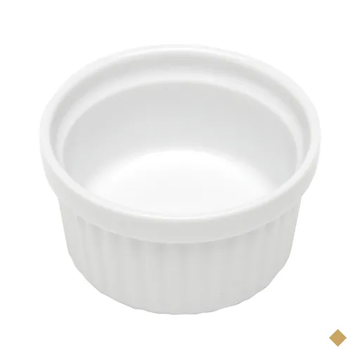 Kit 24 Ramequins Canelado 50ml de Porcelana Classic Branco 6x4cm Lyor para…