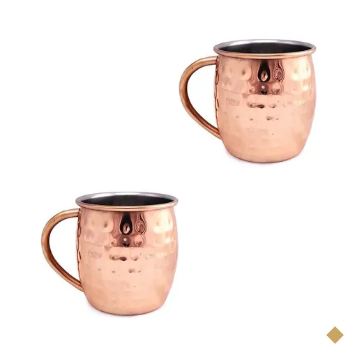 Canecas (2) de inox para Moscow mule cor bronze