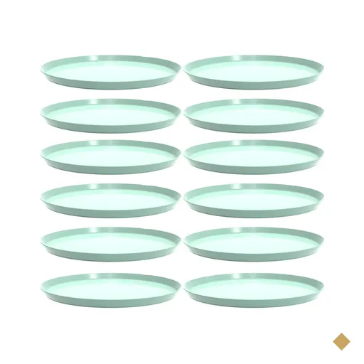 12 Bandejas Redondas 28cm Verde Menta Servir Doces Salgados Bubble Crippa Bar…