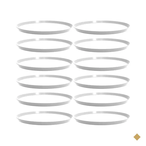 Kit 12 Bandejas Redondas para Servir 28cm Brancas Restaurante Bar Lanchonete…