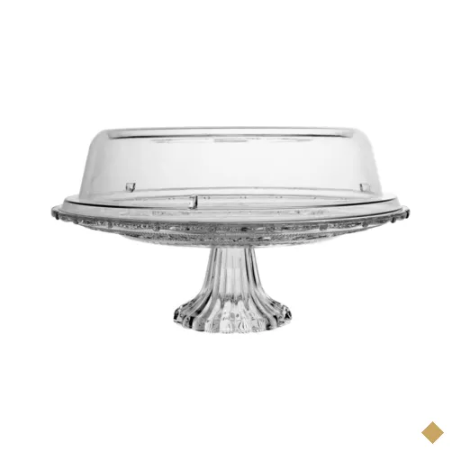 Boleira de Vidro Prato com Tampa e Pé Transparente Porta Bolos Tortas Doces…
