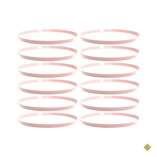 12 Bandejas Redonda 28cm Servir Bar Restaurante Rosa Himalaia Bubble Crippa