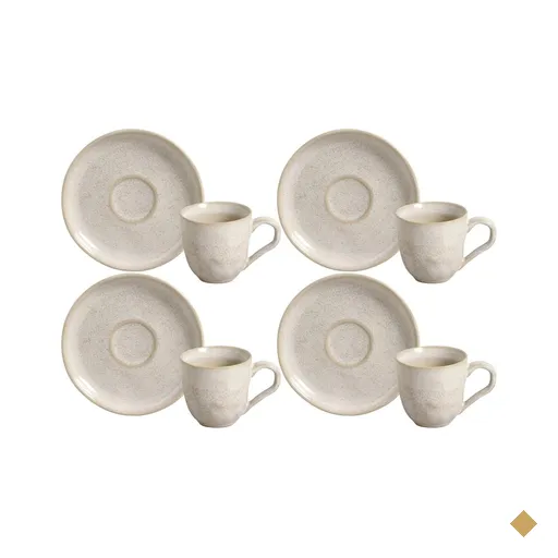 Jogo 4 Xícaras de Café Bio Latte 120ml com Pires Cerâmica Stoneware Porto…