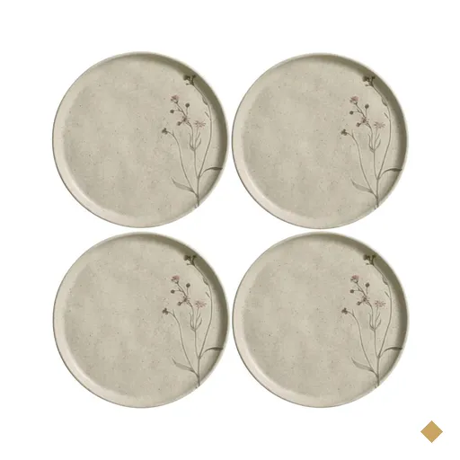 Kit 4 Pratos para Sobremesa Raso 21,5cm Porto Brasil Cerâmica Bio Campestre…