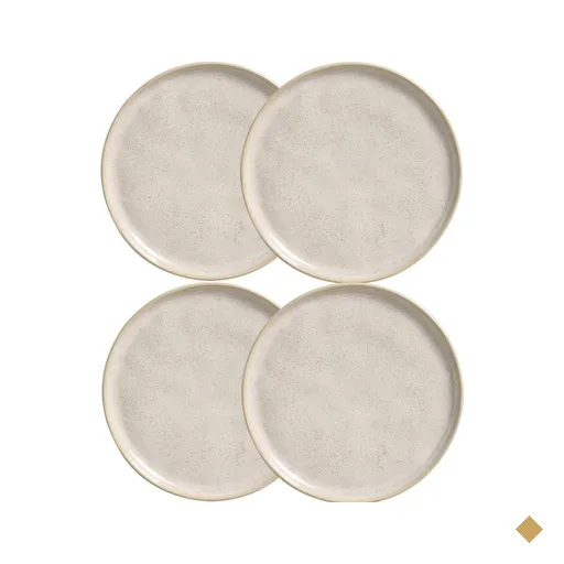 Jogo 4 Pratos para Sobremesa Bio Latte Porto Brasil Cerâmica 21cm Mesa Posta…