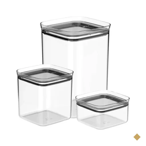 Kit 3 Potes Herméticos Vidro 3,5L 2,3L 1L Porta Mantimentos Alimentos Block Ou