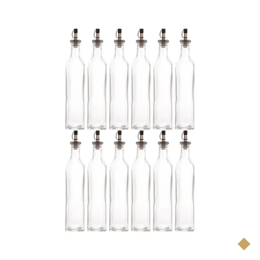12 Garrafas de Vidro 510ml com Bico Dosador Frasco de Azeite Vinagre Lyor