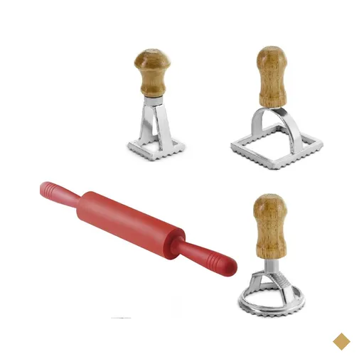 Rolo para massas com 3 cortadores