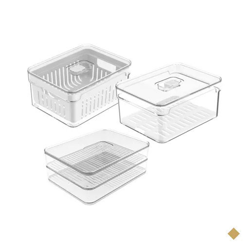 Kit 2 Organizadores De Geladeira 2,2L E Porta Frios Duplo Organizadores Clear…