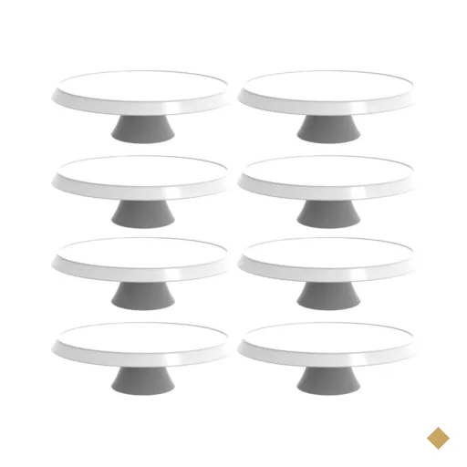 8 Bases Porta Bolo Bubble Brancas Crippa 28cm Eventos Hotéis Confeitarias