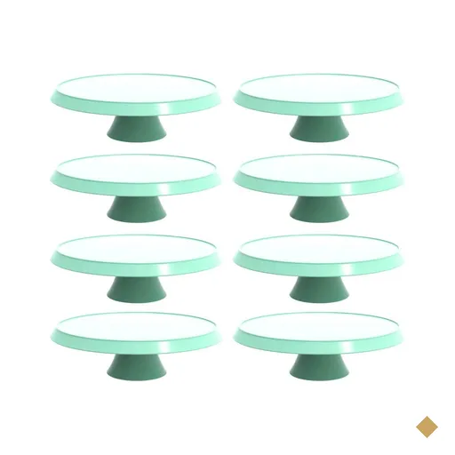 8 Porta Bolos e Tortas Verde Menta com Pé 28cm Bubble Crippa Boleiras para…