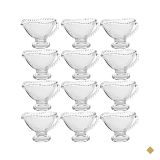 12 Molheiras de Cristal com Alça 140ml para Hotéis Pousadas Servir Molhos…