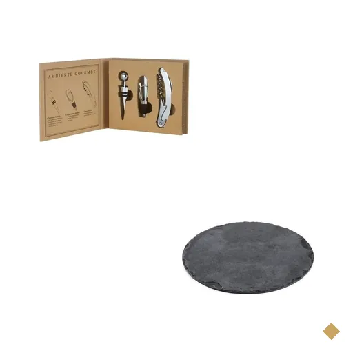 Conjunto 3 acessorios para VInho PRESENTE mais tabua ardosia