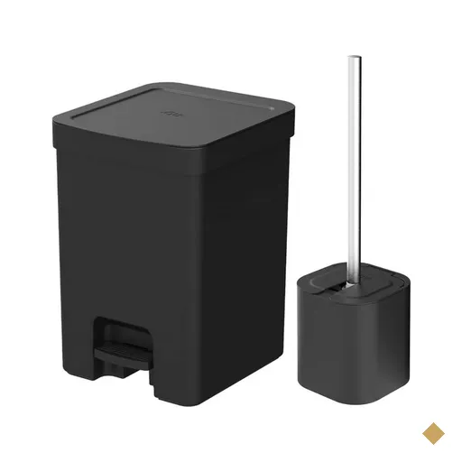 Conjunto para Banheiro Lixeira de Pedal 12L Trium e Escova Sanitária com…
