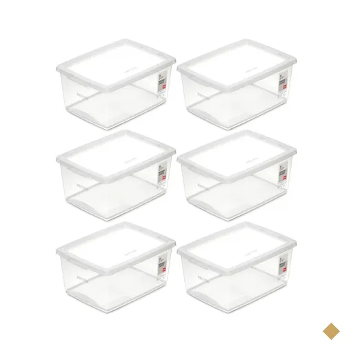 Kit 6 Caixas Organizadoras com Tampa 7,5L Empilháveis Ordene Maquiagem…