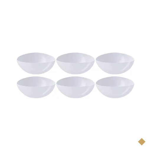 Kit 6 Saladeiras Triangulares Tigelas Plásticas 5L Brancas Essential Coza Pote…