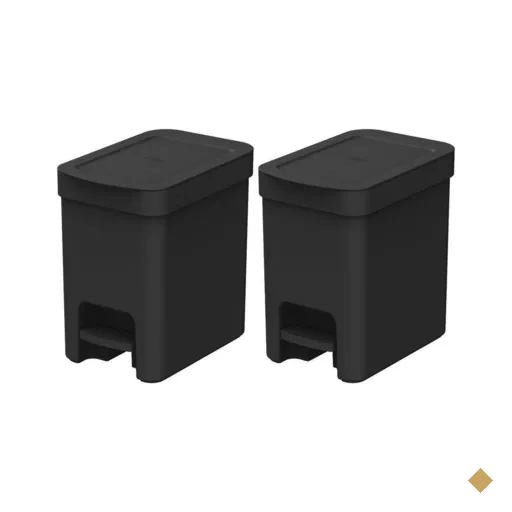 Kit 2 Lixeiras de Pedal com Aro Interno 6 Litros para Banheiro Polipropileno…