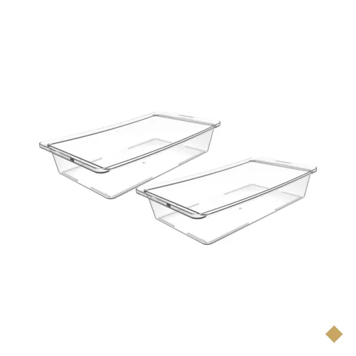 Kit 2 Travessas Plásticas Retangulares 4,8L Tampa Hermética Transparente…