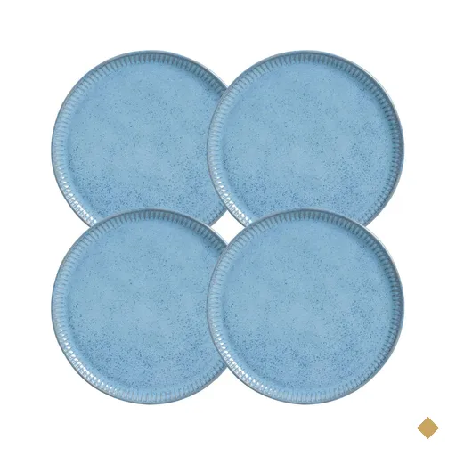 Jogo 4 Pratos Rasos Linhas Breeze 27,5cm Cerâmica Azul Porto Brasil Mesa Posta…
