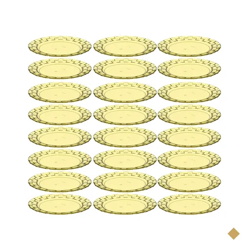 Conjunto 24 Pratos Plásticos Médios Amarelos para Servir Mesa Porções…