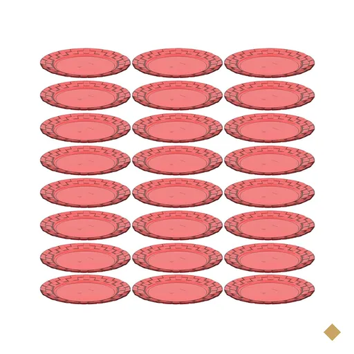 24 Pratos Vermelho 19cm Bandeja para Servir Mesa Posta Porções Aperitivos…
