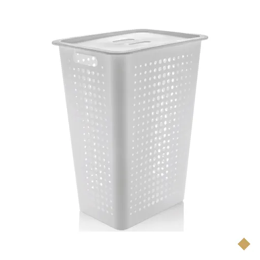 Cesto Para Roupas Organizador Lavanderia 47 Litros Plástico Branco