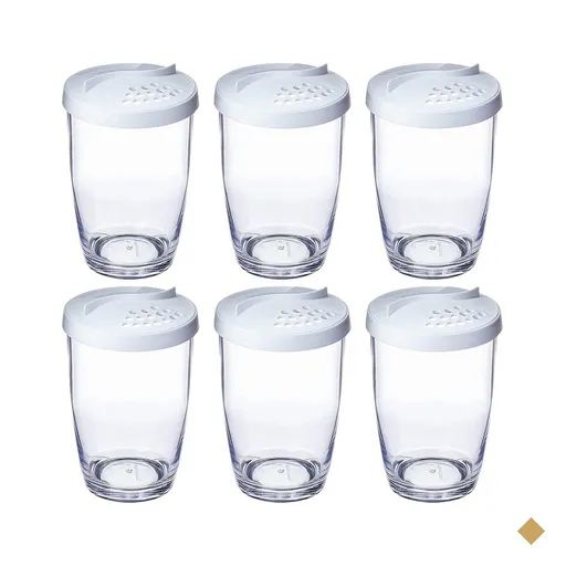 Kit 6 Porta Queijo Farinha Temperos 350ml Farinheiro Branco Ou Buffet…
