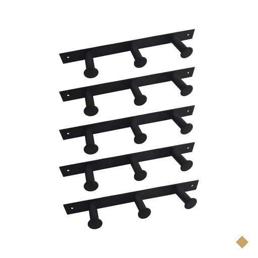 Kit 5 Cabideiros de Parede 3 Ganchos Multiusos Preto Provador Loja Roupas…