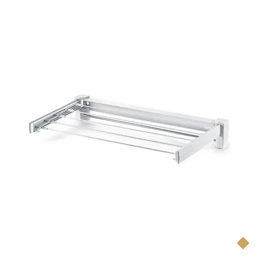 Varal de Roupas Retrátil 70cm Ordene Inox de Parede Estendedor Log Branco