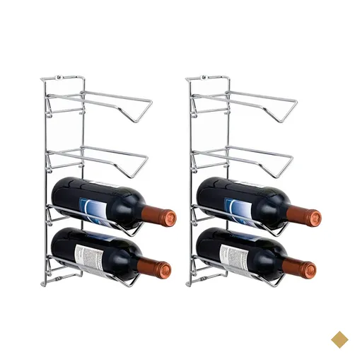 Kit 2 Adegas de Parede 4 Garrafas Suporte de Vinho Aramado M