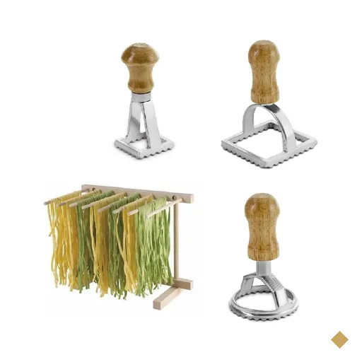 Varal para secar massas de Bambu com 3 cortadores