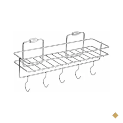 Porta Condimentos Inox de Parede Suporte Temperos 5 Ganchos Flat para Cozinha