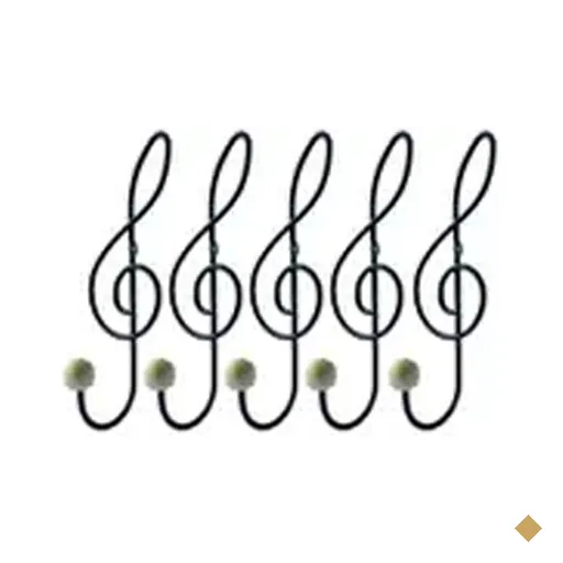 Kit 5 Ganchos Cabideiros Aço Preto Cifra Música 28cm Suportes de Parede…