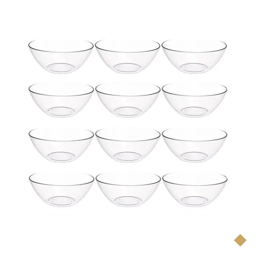 Kit 12 Tigelas Pequenas Transparentes Crippa Travessa Restaurante Buffet Salada…