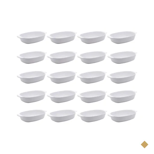 Kit 20 Travessas de Melamina para Restaurantes 23cm Milão Lyor Brancas Servir…