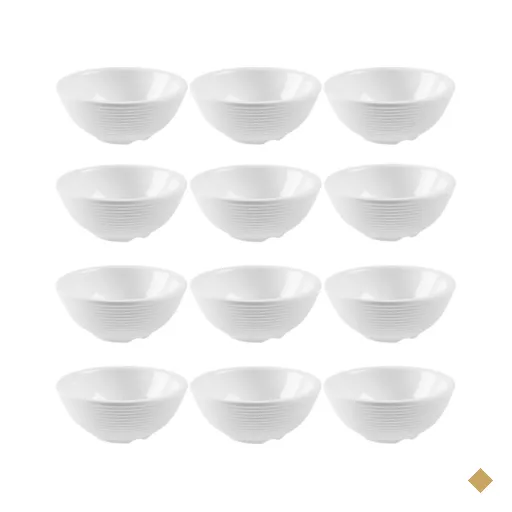 12 Ramekins de Melamina Relevo 90ml Branco Sauce Haus Bowls Pequenos Molhos