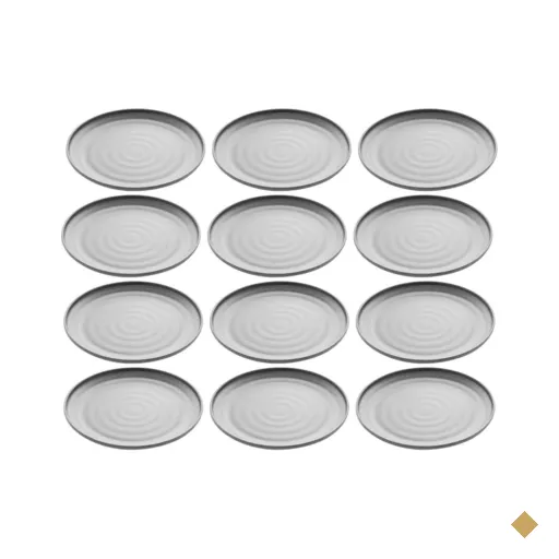 Jogo 12 Pratos Rasos Pretos Melamina 25,5cm Restaurante Bar Sushi Entradas…