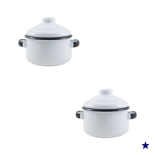 Duas Mini Caçarola em Agata - 500 ML  - Branca - Indução