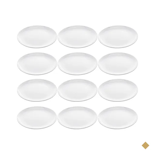 Conjunto de 12 Pratos de Melamina Brancos 25,5cm para Servir Petiscos…