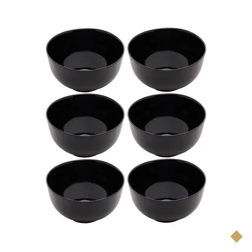 Kit 6 Bowls de Vidro 700ml Cumbucas Preto Tigela Sopa Saladas Caldos Sobremesas…