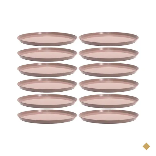 Conjunto 12 Bandejas Redondas 28cm Servir Amêndoa Bar Restaurante Bubble Crippa