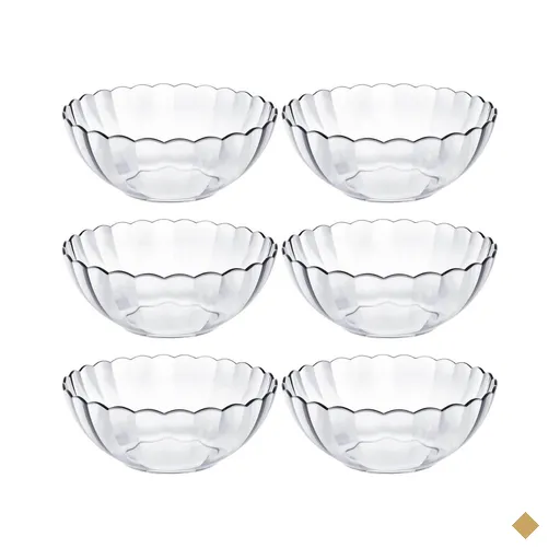 Jogo 6 Tigelas de Vidro Saladeira Redonda Grande 3 Litros Bowl Bella Marinex…