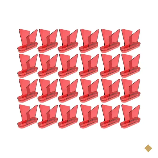 24 Porta Guardanapos de Mesa Vermelho Transparente Crippa Organizador Cafeteria…