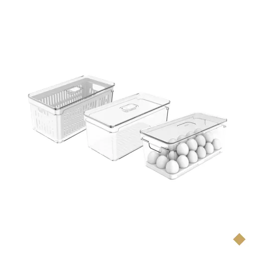 Kit 3 Organizadores De Geladeira Transparentes Porta Ovos 36 UN Porta Frutas…