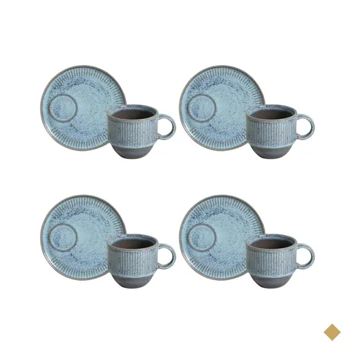 Conjunto 4 Xícaras de Chá Empilhável com Pires 230ml Linhas Breeze Porto…