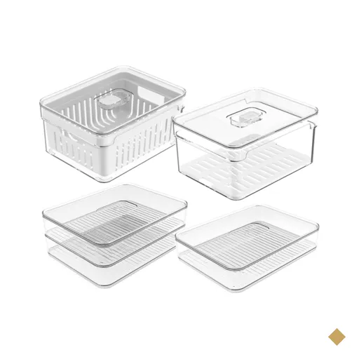 Kit 4 Organizadores De Geladeira Clear Fresh Porta Frutas Legumes E Porta Frios…