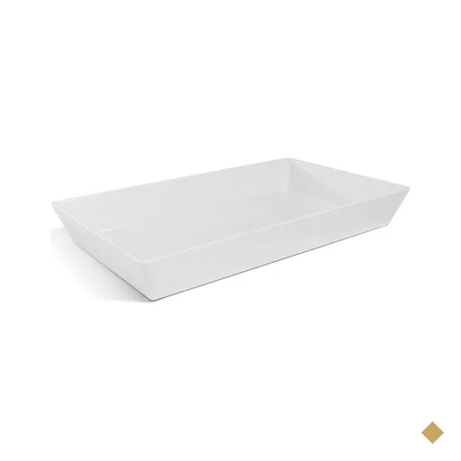 Travessa Melamina Servir Restaurante Retangular 53x32,5x7cm Branca Haus Concept