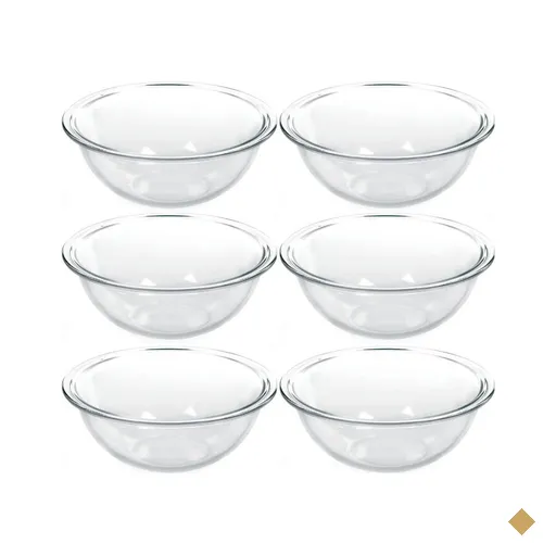 6 Tigela de Vidro Marinex Redondas 1,5L Potes Bowls Plus Astral para Saladas…